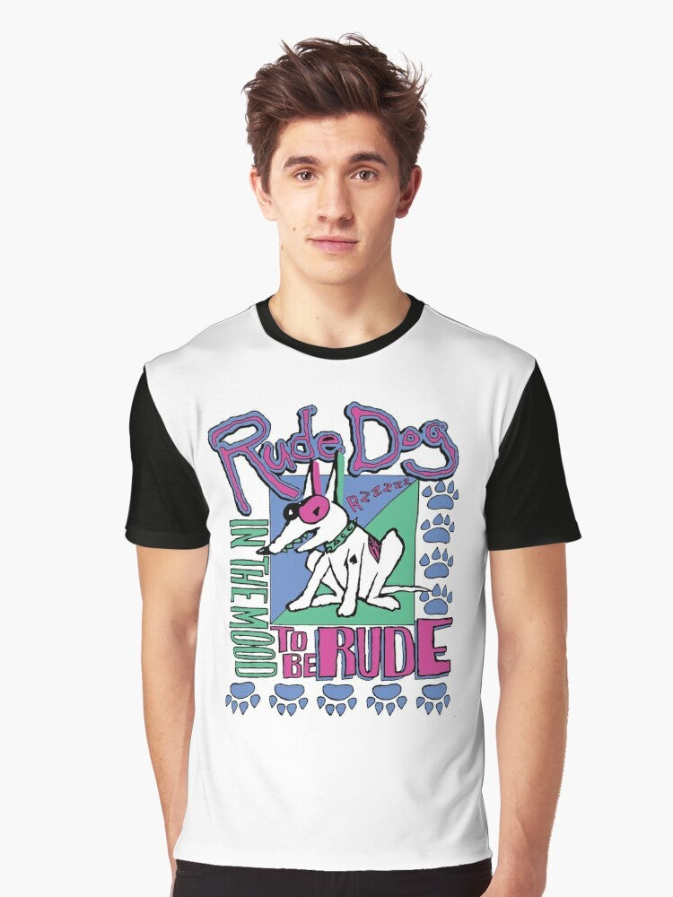 Vintage Rude Dog and the Dweebs graphic t-shirt with retro pop culture cartoon design - Men