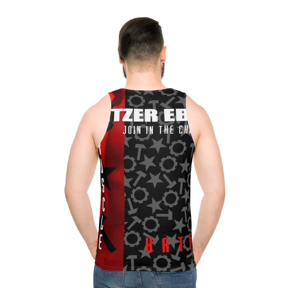 Nitzer Ebb electronic music unisex tank top - men back