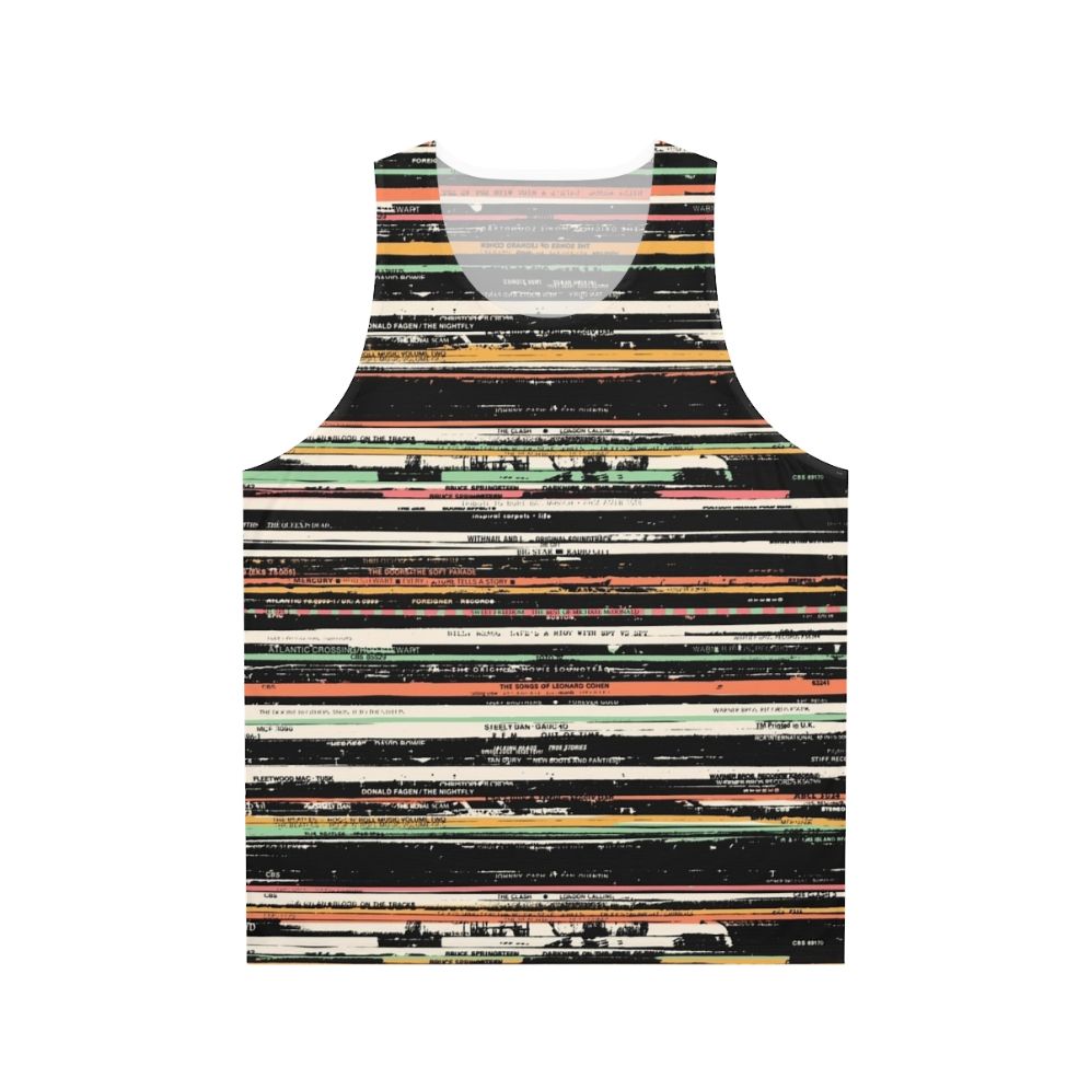 Unisex tank top with retro vinyl records graphic design