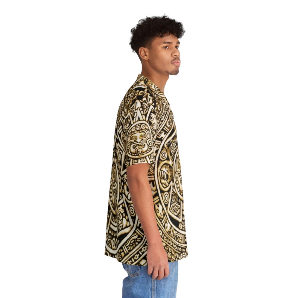 Aztec Calendar Hawaiian Shirt with Mayan Inspired Patterns - People Pight