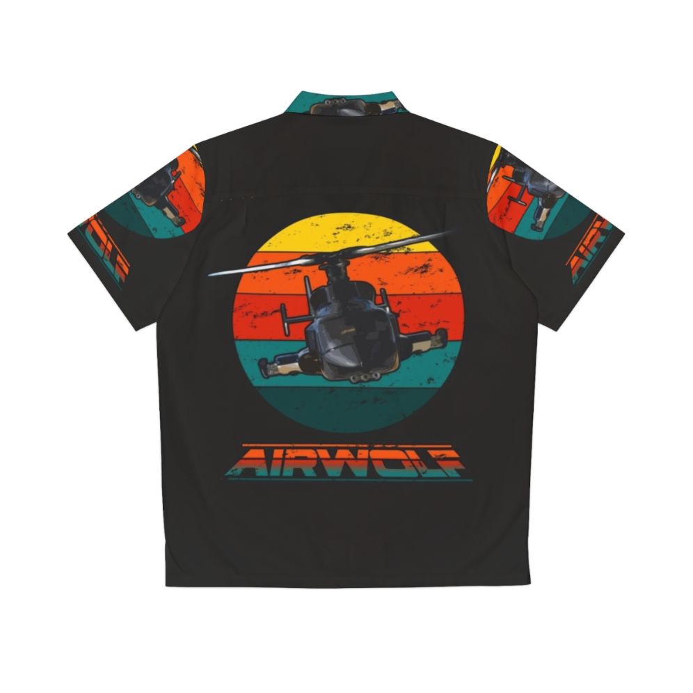 80s Retro Classic Airwolf Sunset Hawaiian Shirt - Back