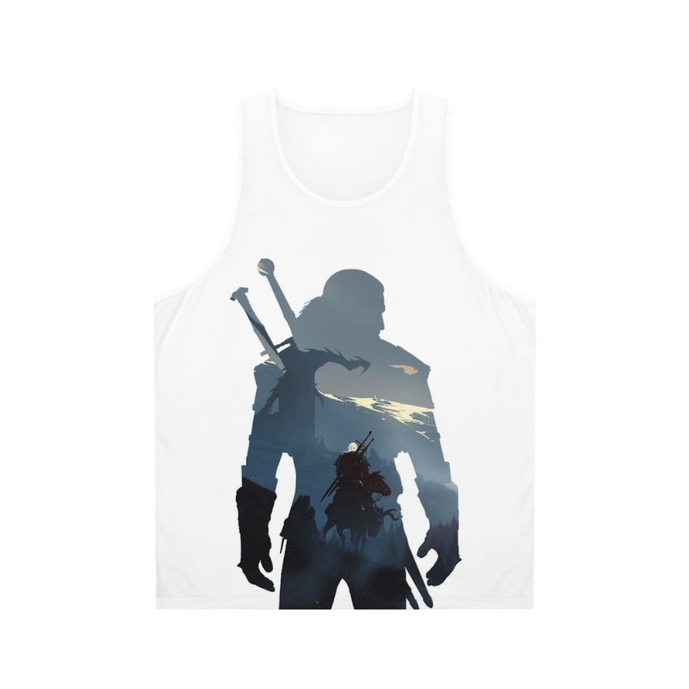 Unisex fantasy tank top with "The Wild Hunt" design