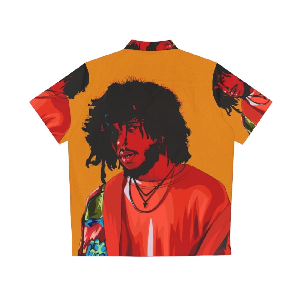 6lack Hawaiian Shirt with Music Illustration - Back