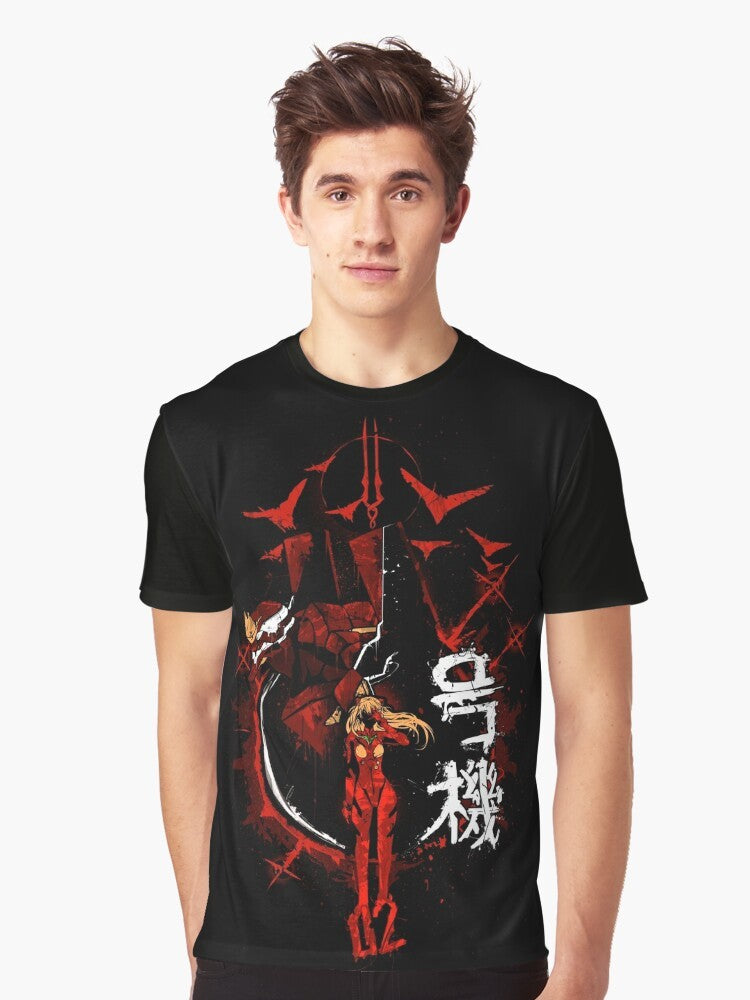 Neon Genesis Evangelion Graphic T-Shirt featuring Evangelion mecha and characters - Men