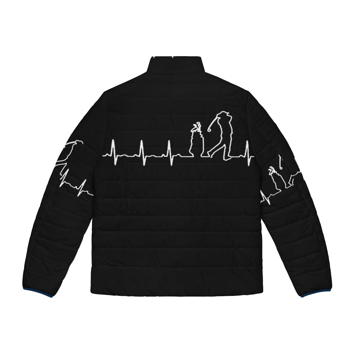 Golfing Heartbeat Puffer Jacket - Golf Lovers Apparel - Back