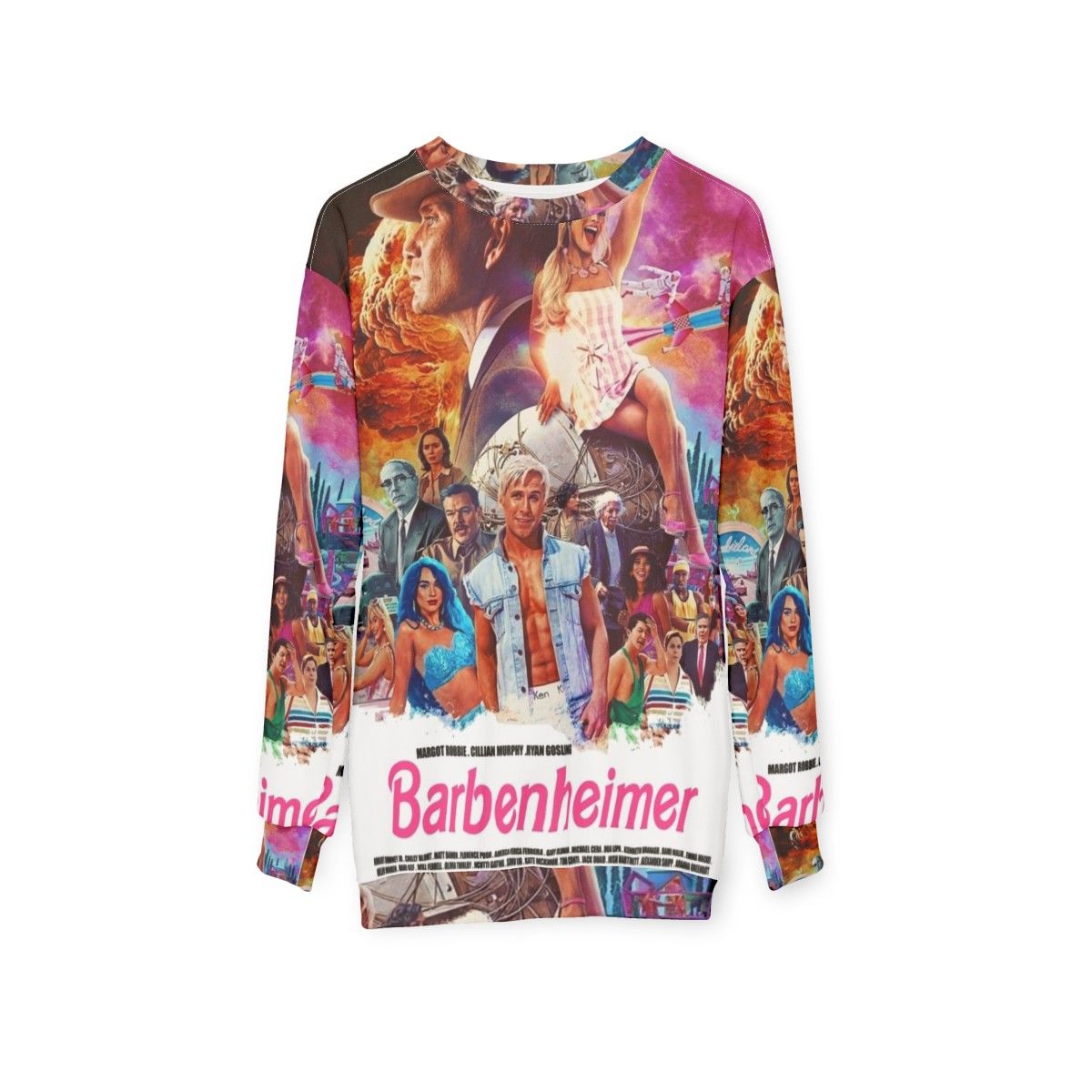 Barbenheimer Sweatshirt - Retro Barbie x Oppenheimer Movie Mashup - hanging