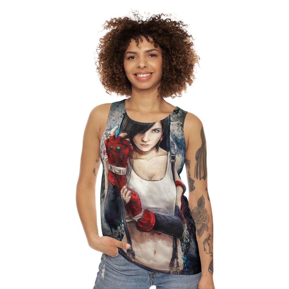 Tifa Lockhart FF7 Character Portrait Unisex Tank Top - women