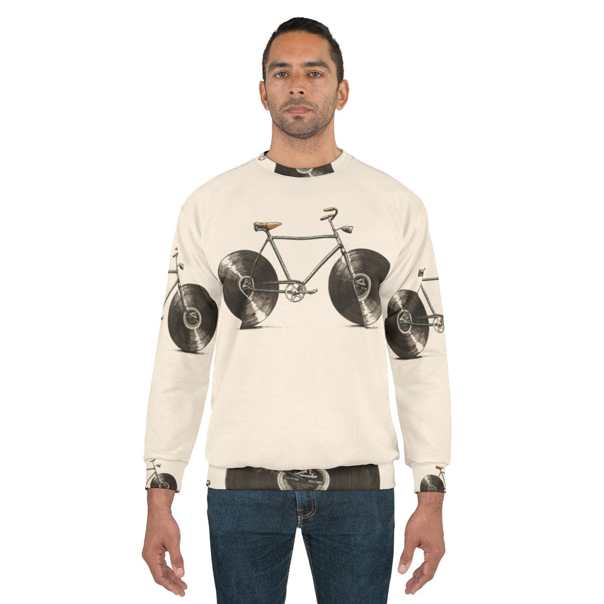 Velophone Sweatshirt featuring music instruments and hipster design - men