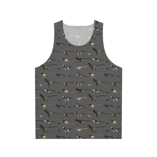 Dromaeosaurid dinosaur pattern unisex tank top