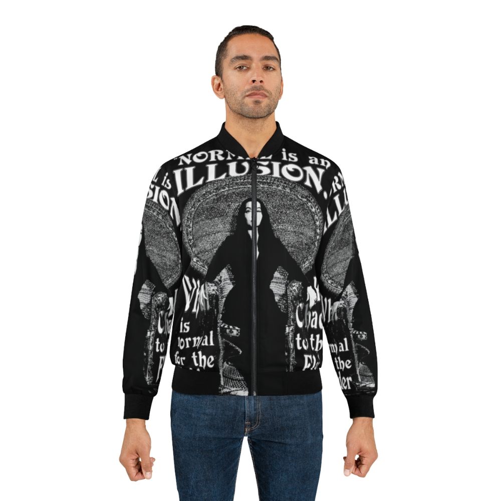 Morticia Addams Inspired Bomber Jacket with Quotes - Lifestyle