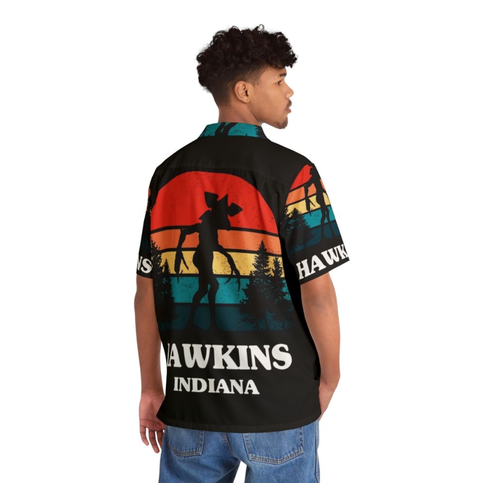 Demogorgon Hawkins Hawaiian Shirt with Stranger Things Upside Down Landscape - People Back