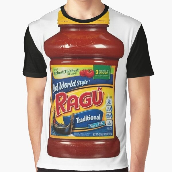 Ragu graphic t-shirt featuring the iconic Ragu pasta sauce logo and branding