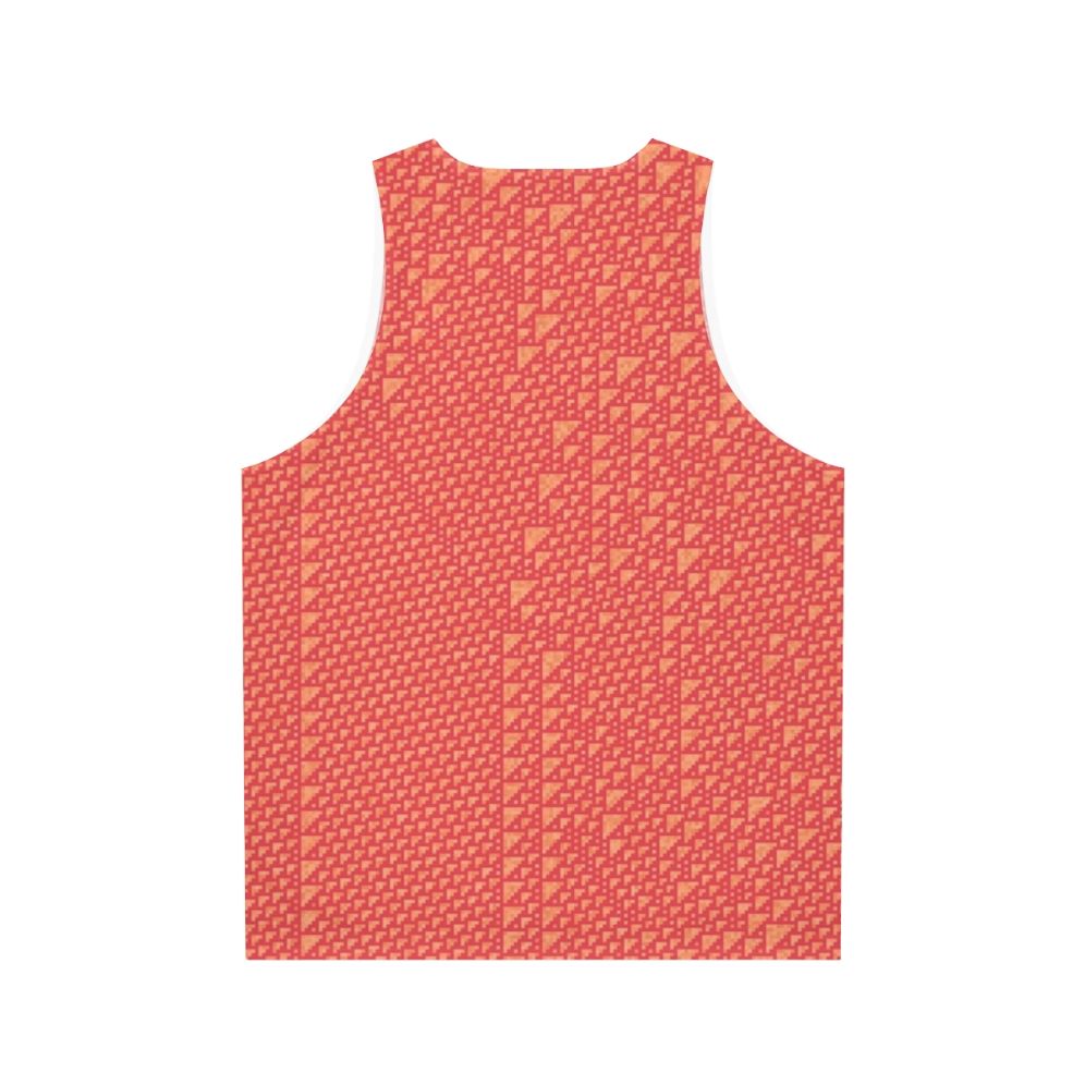 Unisex tank top featuring the "Rule 110" cellular automata pattern - Back