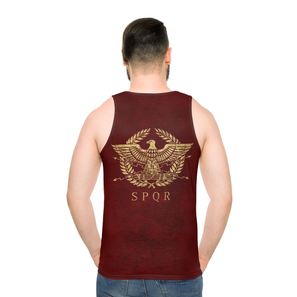 Vintage Gold Roman Empire Emblem Unisex Tank Top - men back