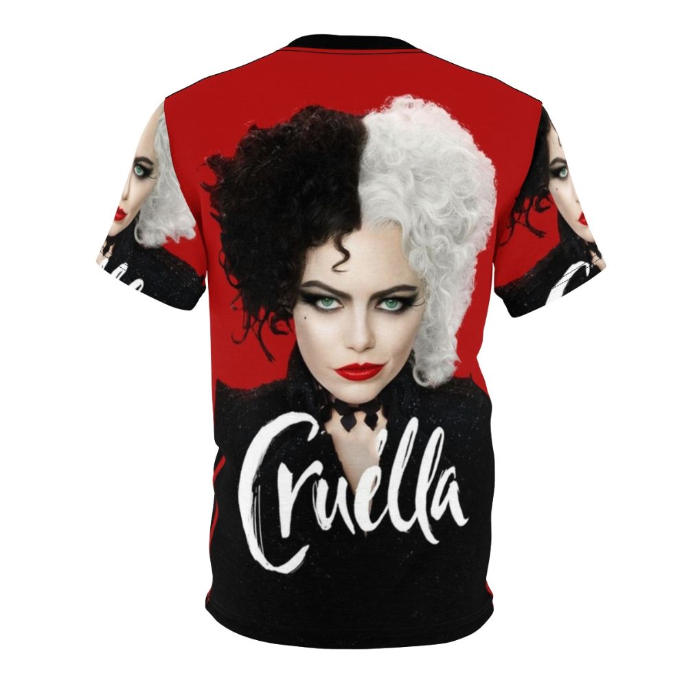 Stylized Cruella de Vil inspired art print T-shirt design - Back