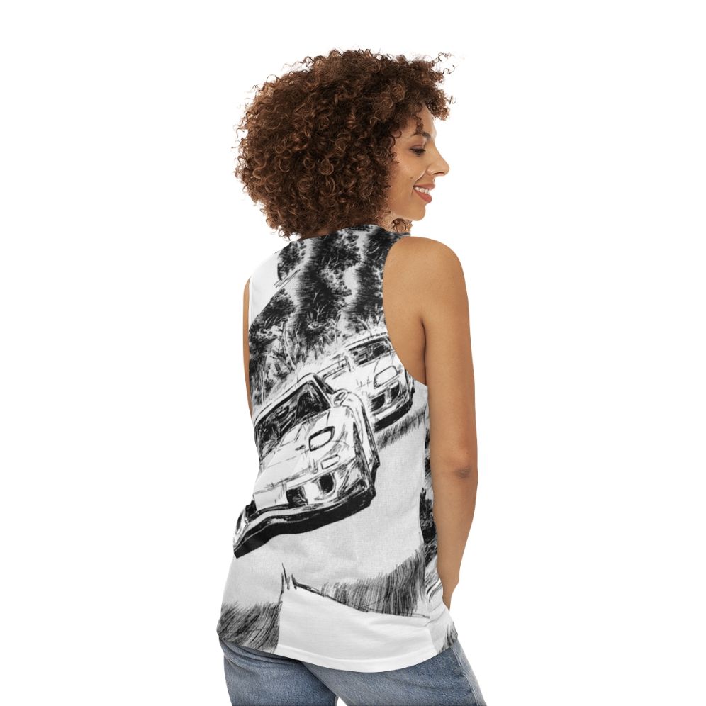 Initial D inspired JDM cars unisex tank top - women back