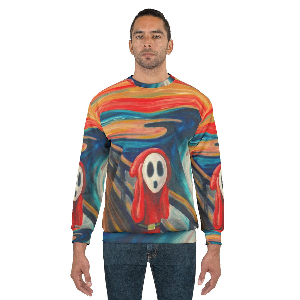 Edvard Munch's "The Scream" graphic on a cozy sweatshirt - men