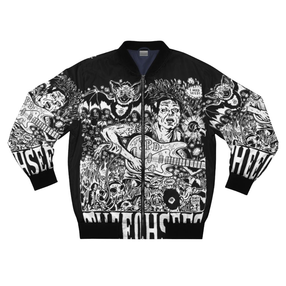 Thee Oh Sees Psychedelic Bomber Jacket featuring a trippy, groovy design