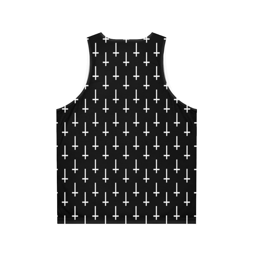 Upside down cross unisex tank top - Back