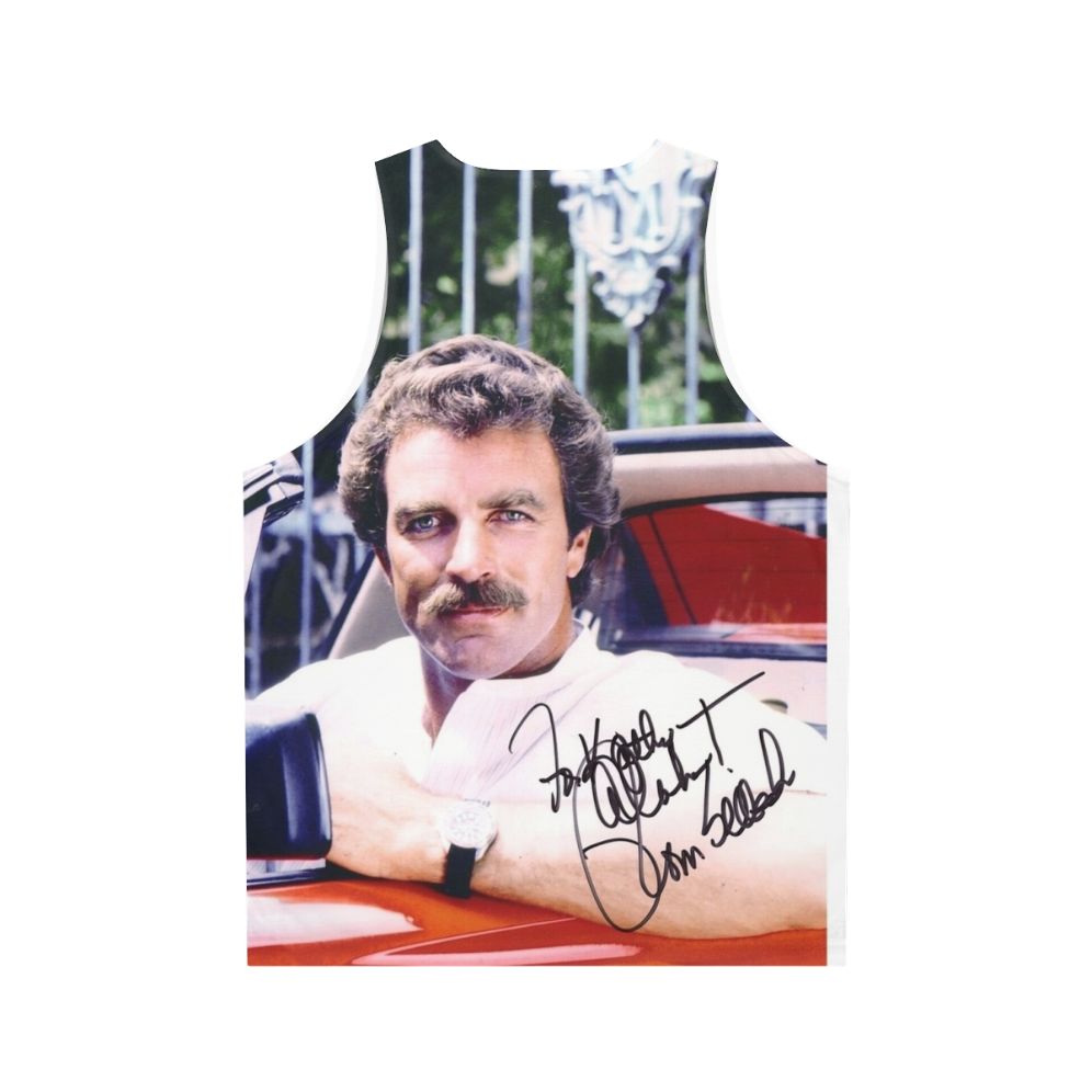 Signed Tom Selleck Celebrity Unisex Tank Top - Back