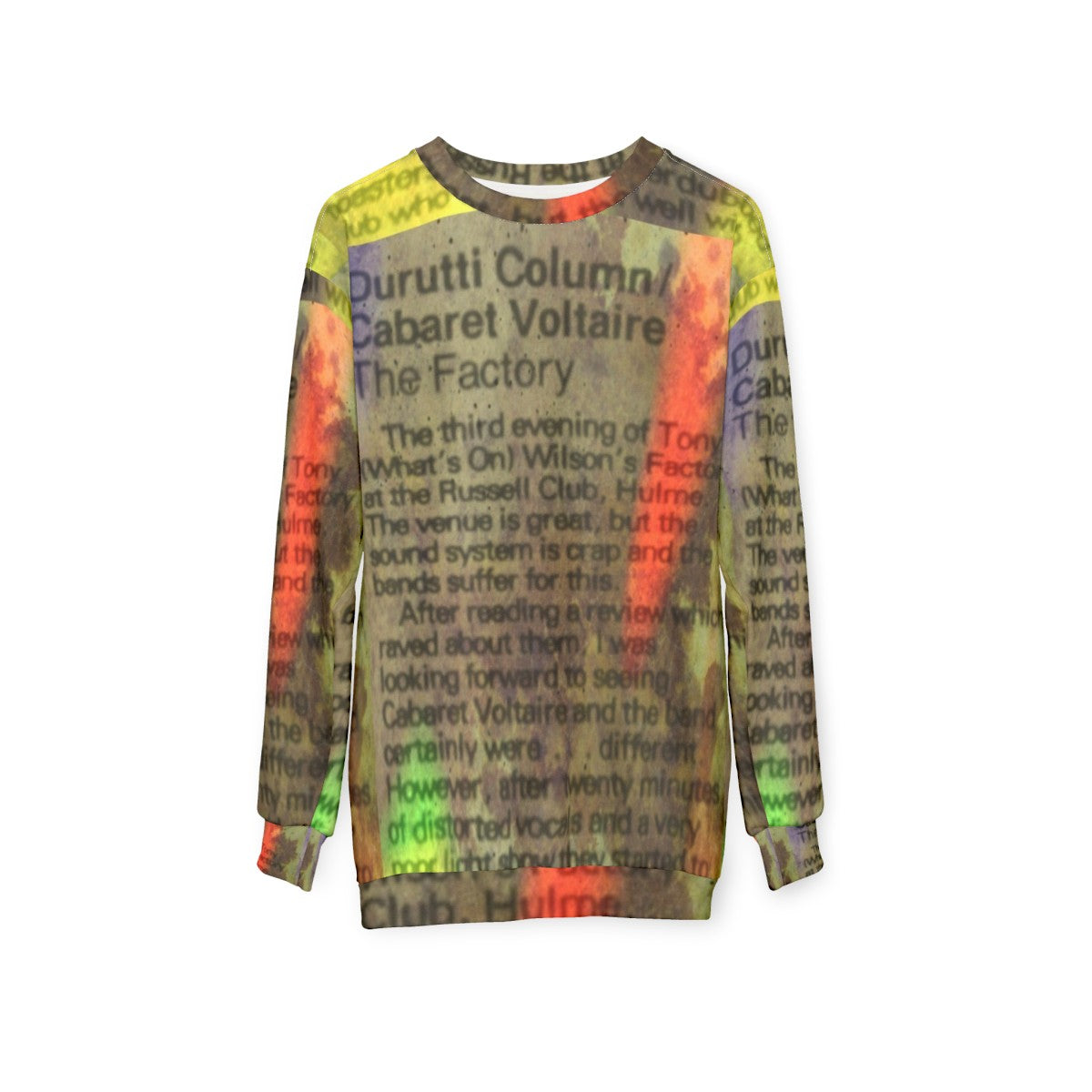 The Durutti Column Sweatshirt - Cult British Post-Punk Band - hanging