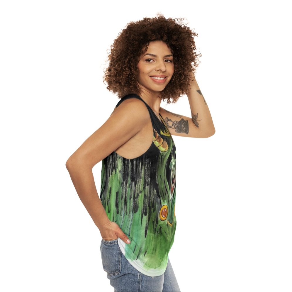 Unisex tank top with lich skull design - women side