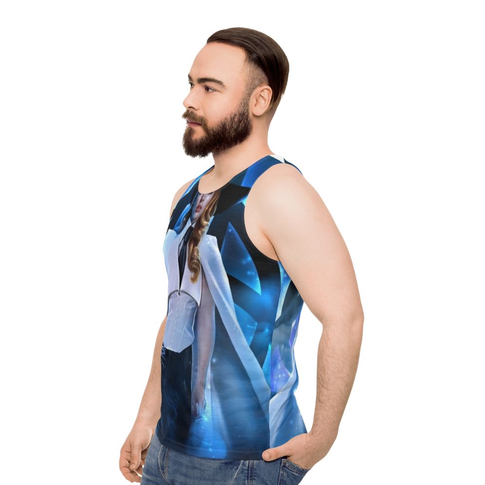 White angel unisex tank top for cosplay and fashion - men side