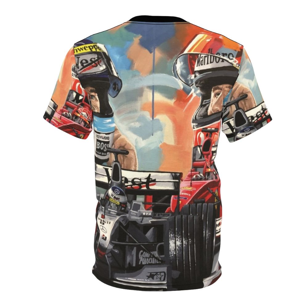 Formula One Racing Inspired T-shirt Featuring Michael Schumacher and Mika Hakkinen - Back