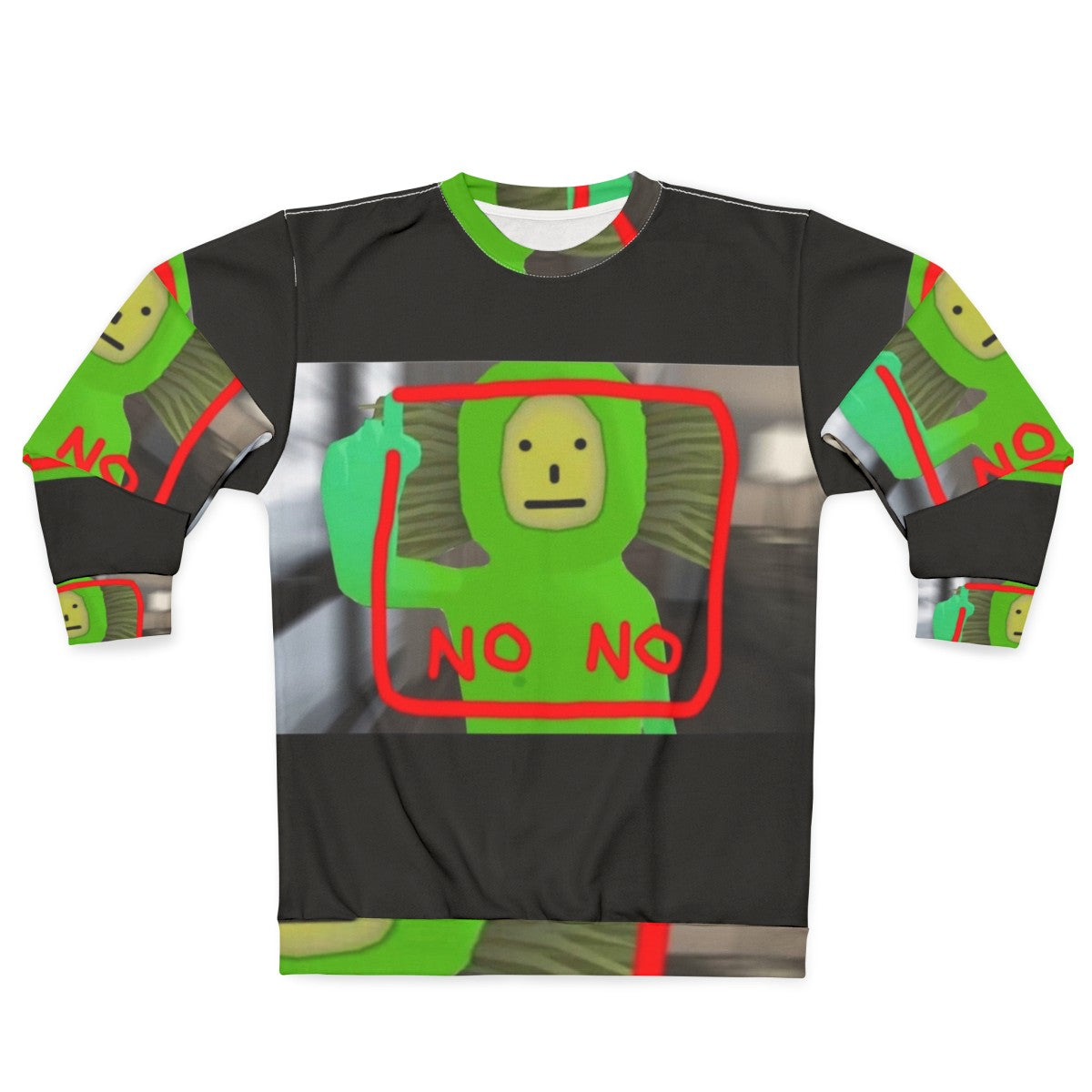 No No Square Sweatshirt featuring the popular meme design