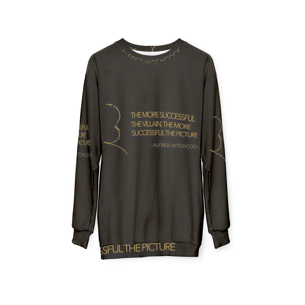 Alfred Hitchcock Villain Sweatshirt featuring iconic quotes - hanging