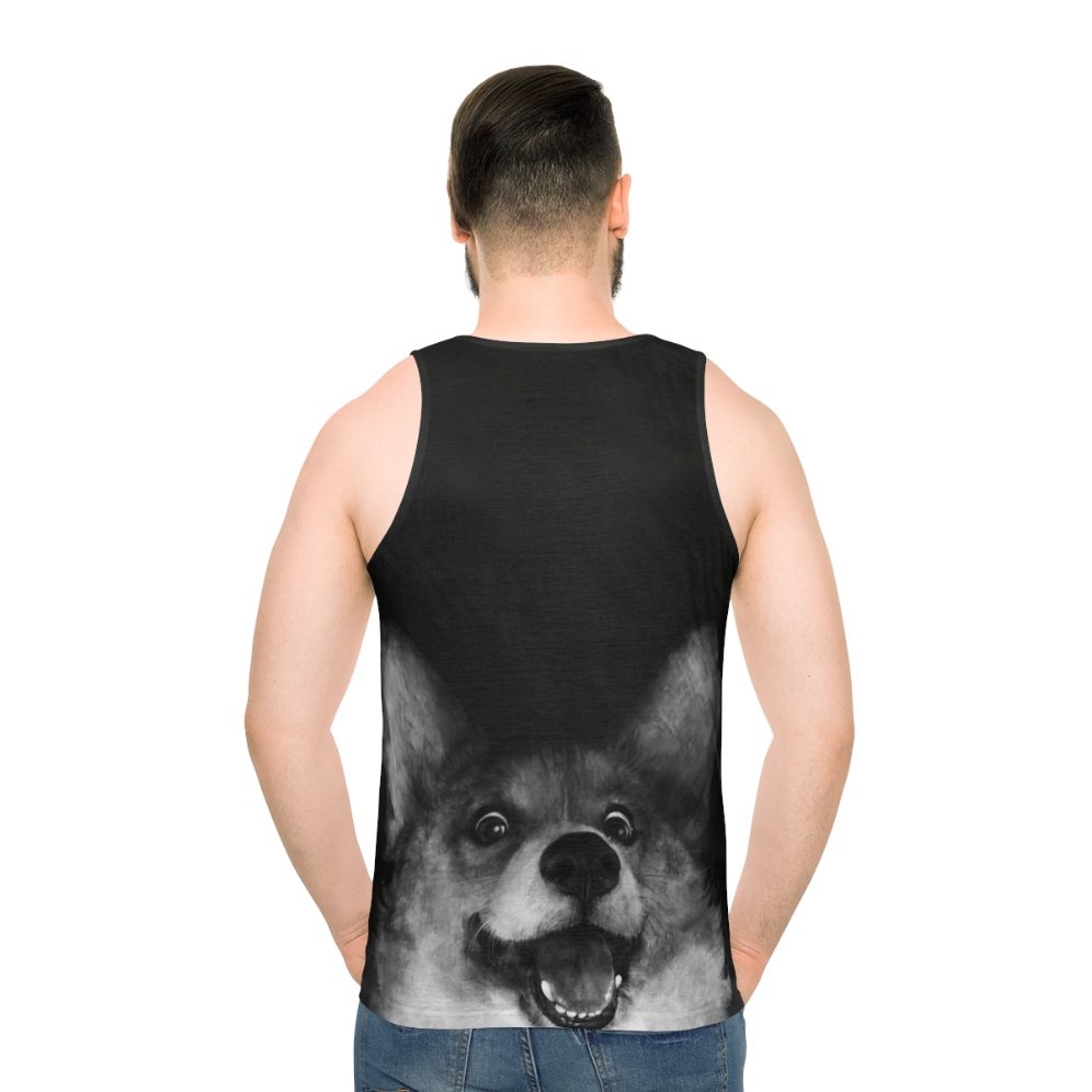 Sausage Fox Unisex Corgi Dog Funny Tank Top - men back