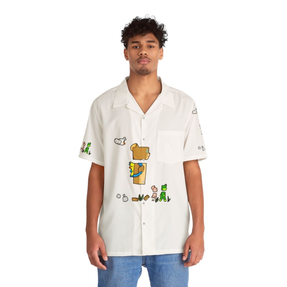 Super Walk Cartoon Bear Hawaiian Shirt - People Front