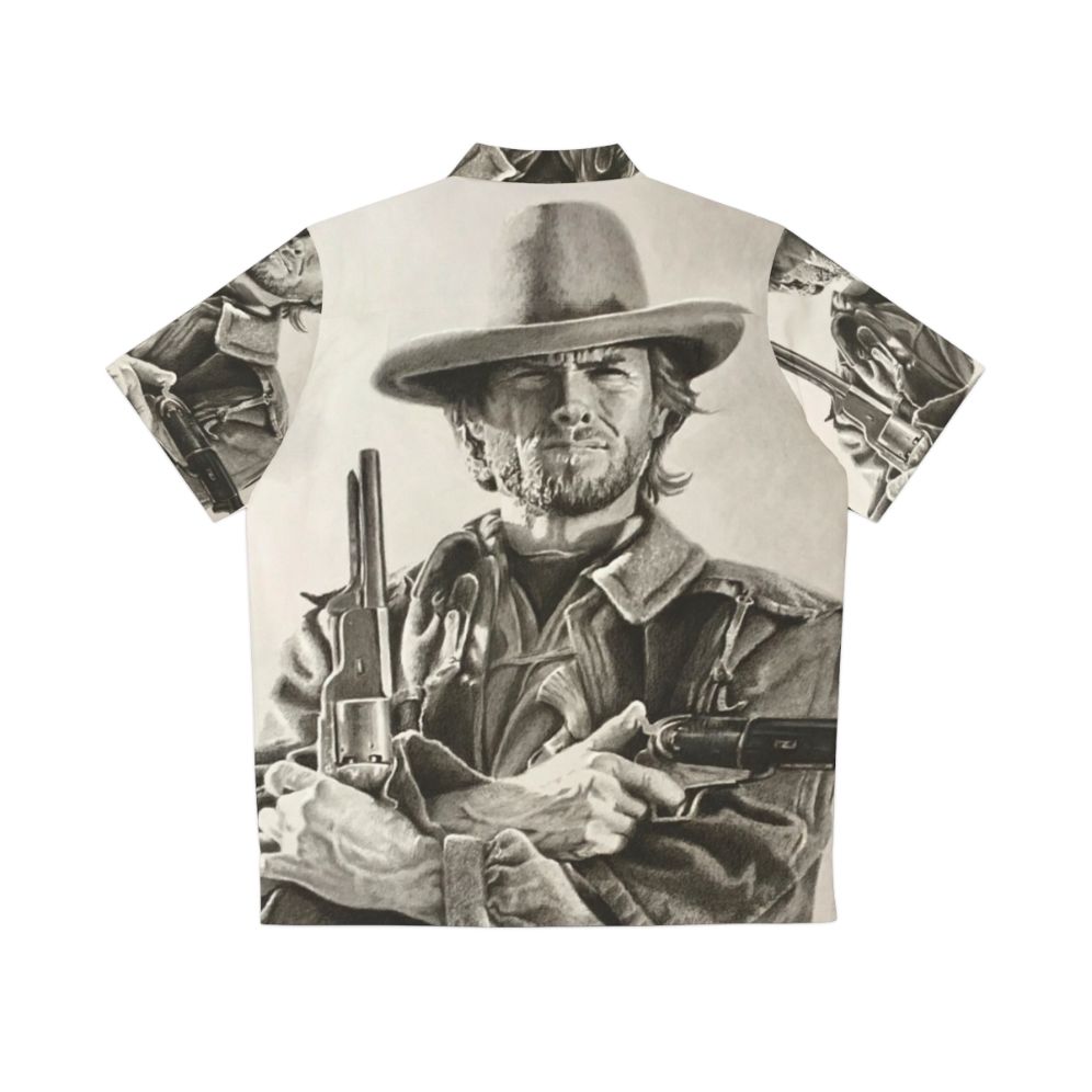 Clint Eastwood Sketch Hawaiian Shirt - Back