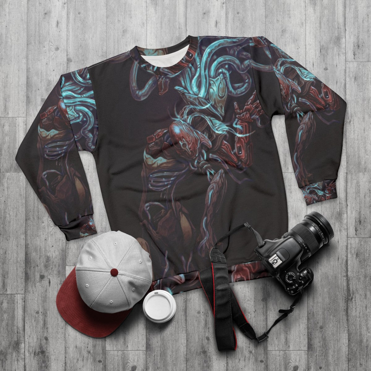 Xaku Warframe Biomechanical Sweatshirt - flat lay