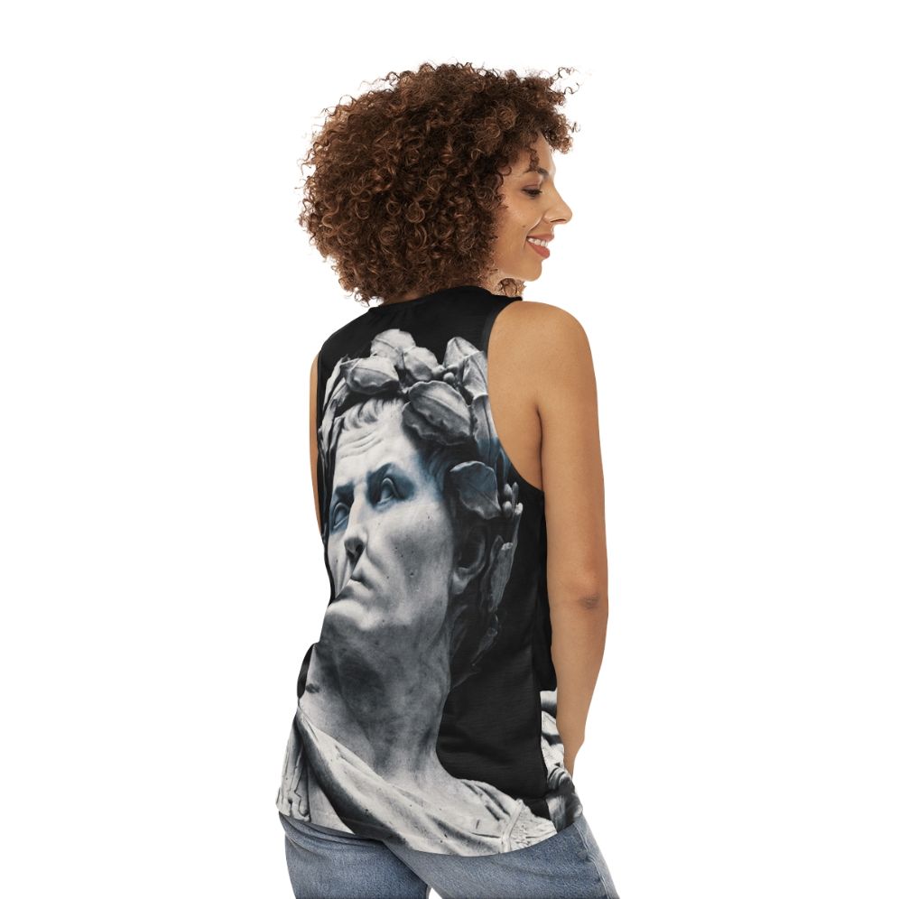 Caesar Unisex Tank Top - Roman General Statue Graphic Tee - women back