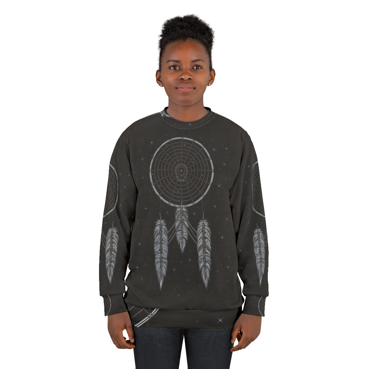 Star Trek inspired sweatshirt with dreamcatcher and space design - women