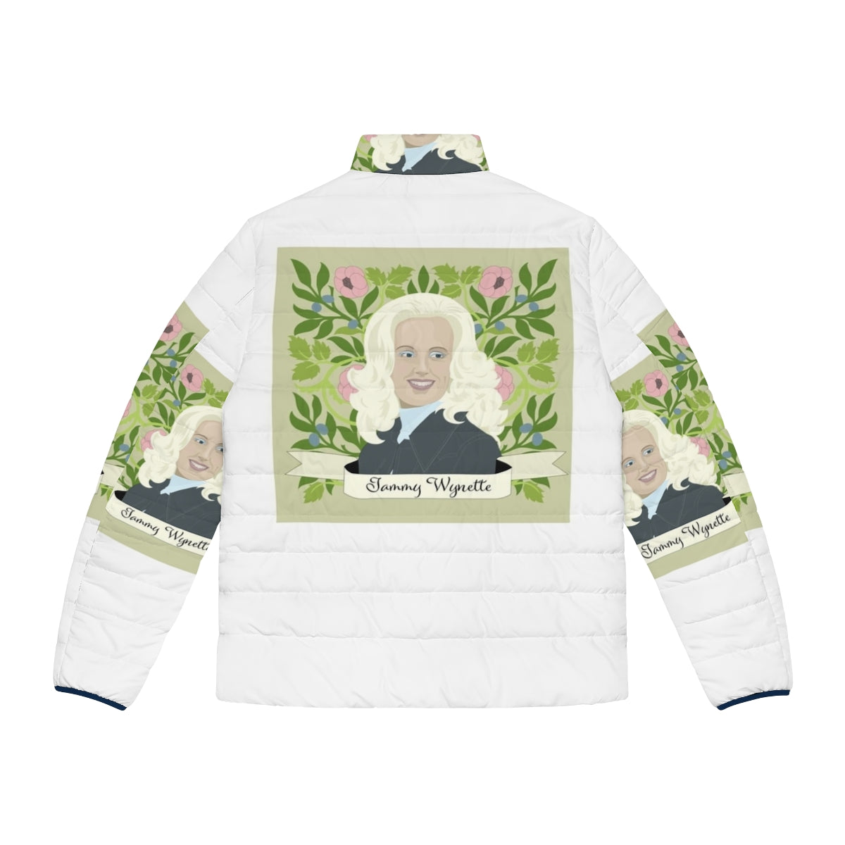 Tammy Wynette inspired floral puffer jacket - Back