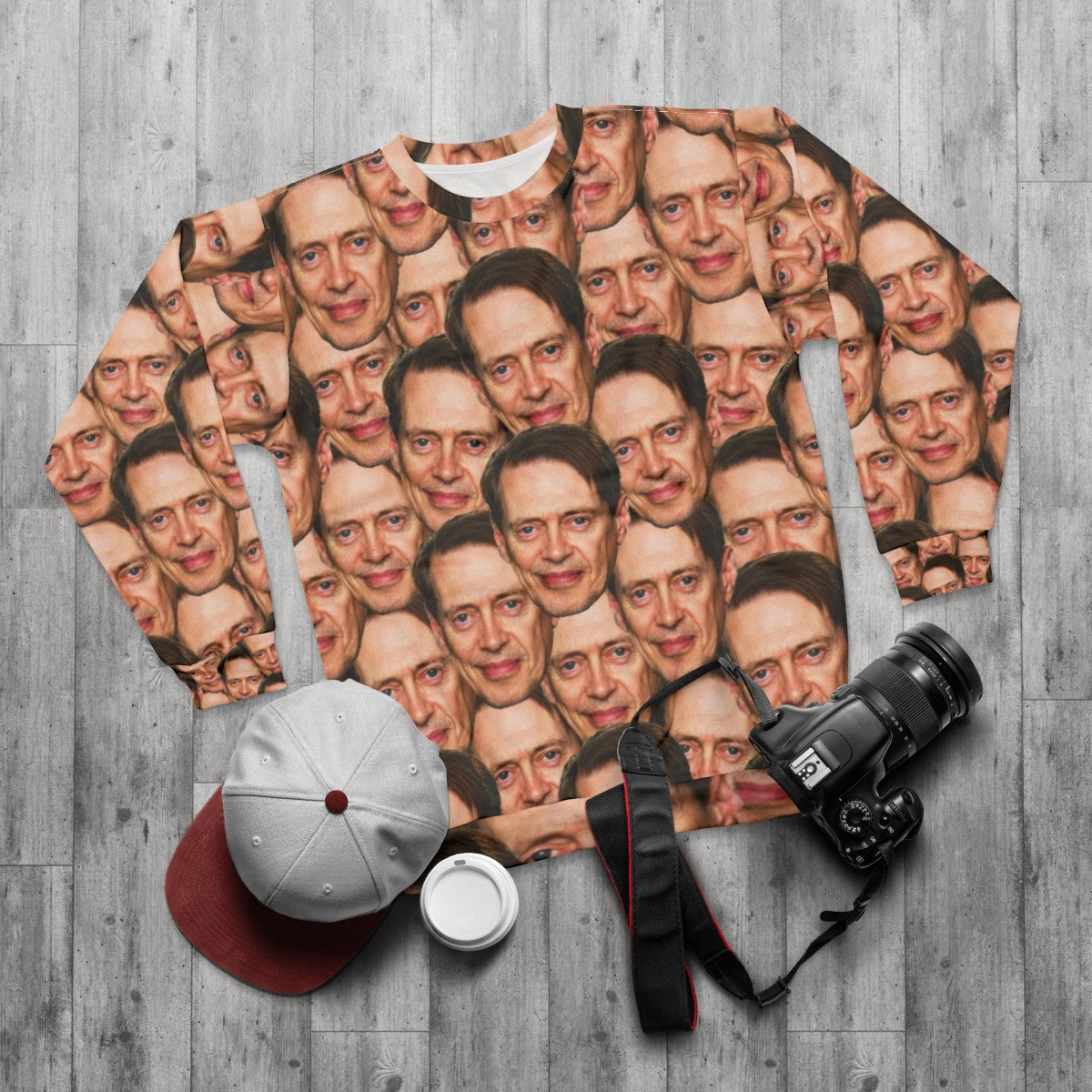 Steve Buscemi Trending Head Design Sweatshirt - flat lay