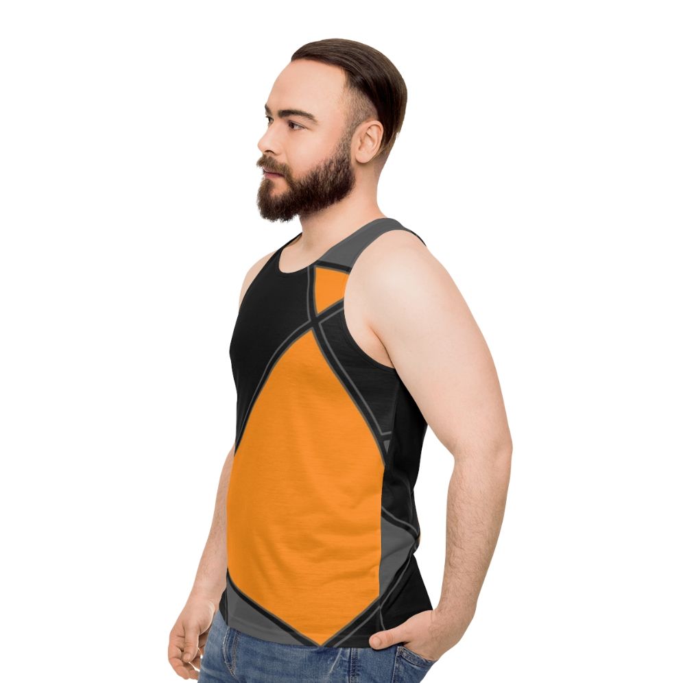 Geometric pattern unisex tank top - men side