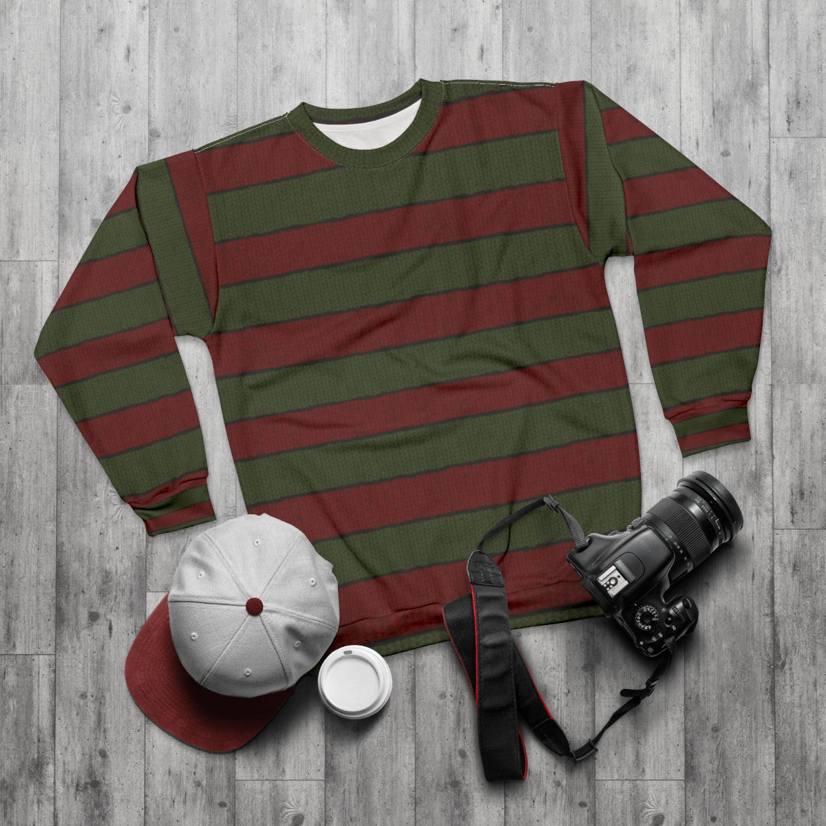 Freddy Krueger Inspired Knit Sweater - flat lay