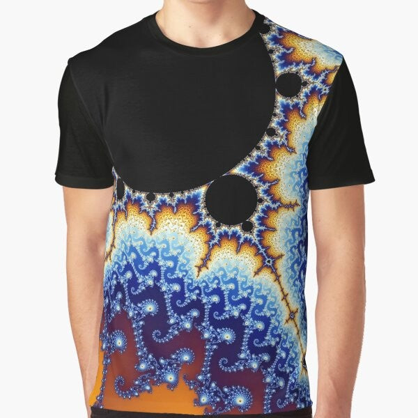 Colorful Mandelbrot set fractal pattern design on t-shirt