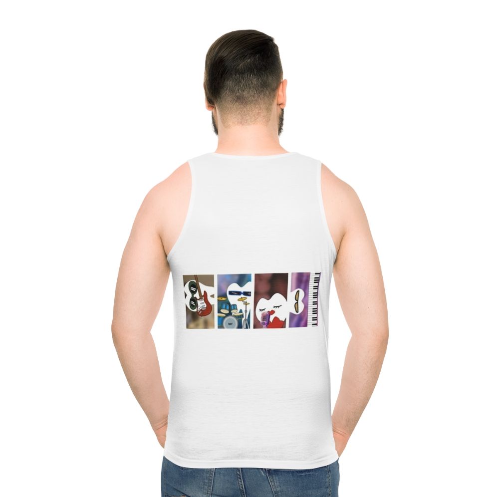 Colorful tooth band unisex tank top for music lovers - men back