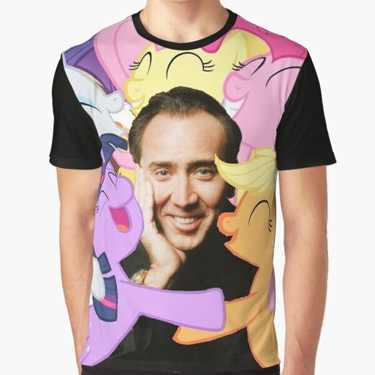 Nicolas Cage "My Little Pony" fanart graphic t-shirt