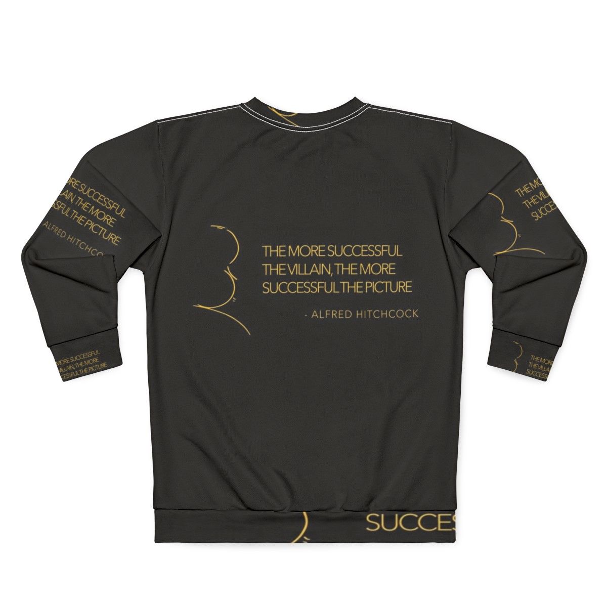 Alfred Hitchcock Villain Sweatshirt featuring iconic quotes - Back