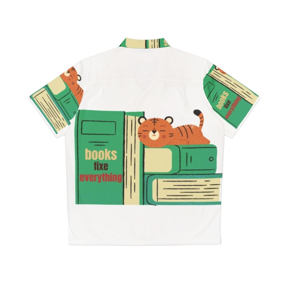 Books Fix Everything Hawaiian Shirt with reading and hobby related design - Back