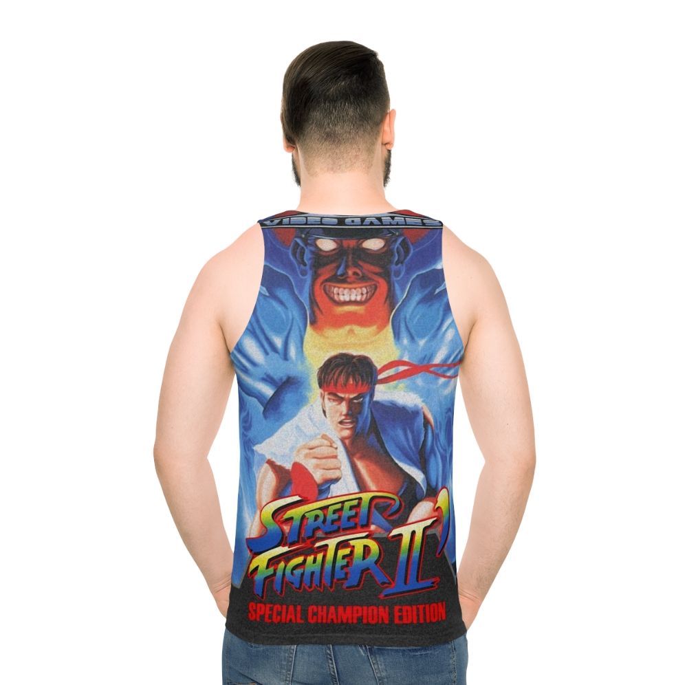 Street Fighter II Retro Unisex Tank Top - men back