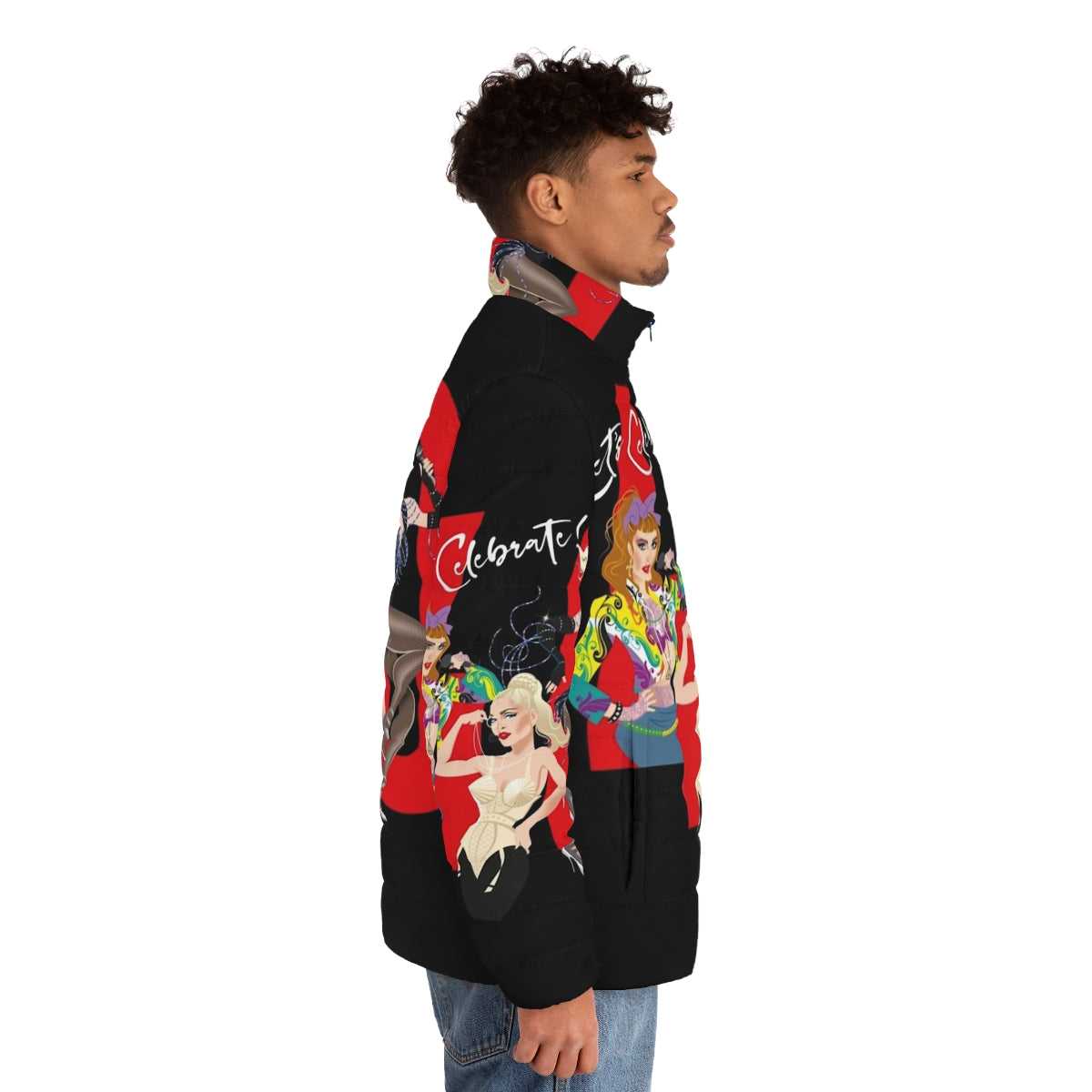 Alejandro Mogollo Art Puffer Jacket for men and women - men side right