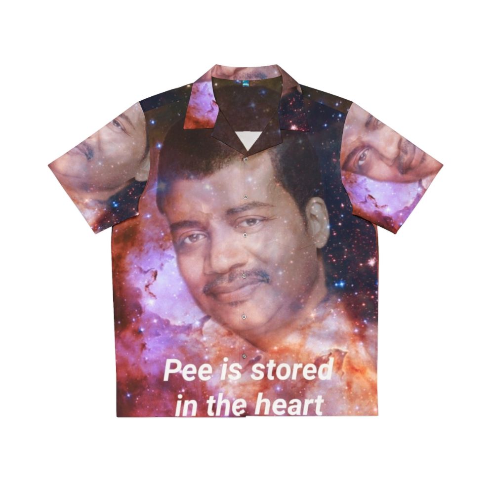 Absurdist "Pee is Stored in the Heart" Hawaiian Shirt Design