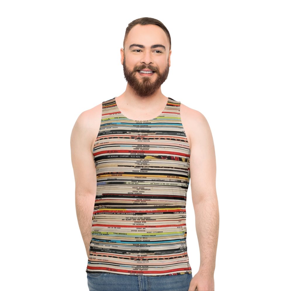 Blue Note Vinyl Records Inspired Unisex Tank Top - men