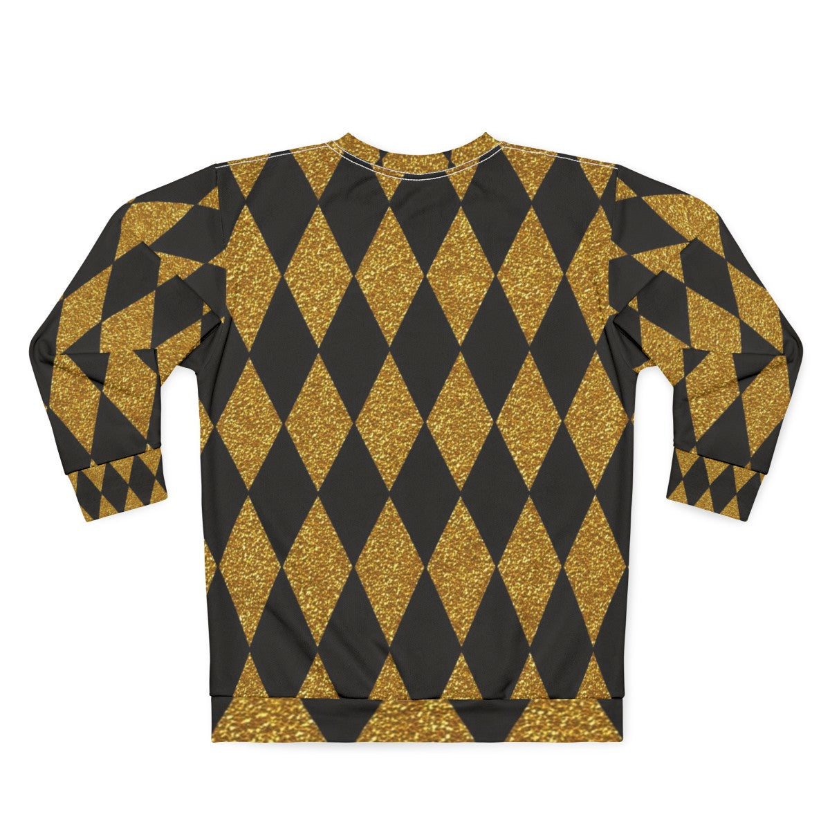 Black and gold harlequin pattern sweatshirt - Back